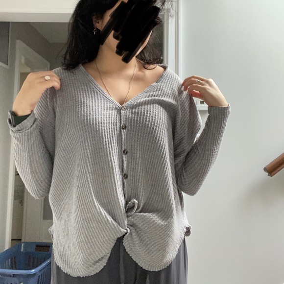 Urban Outfitters Front-tie Waffleknit Thermal - Picture 3 of 5